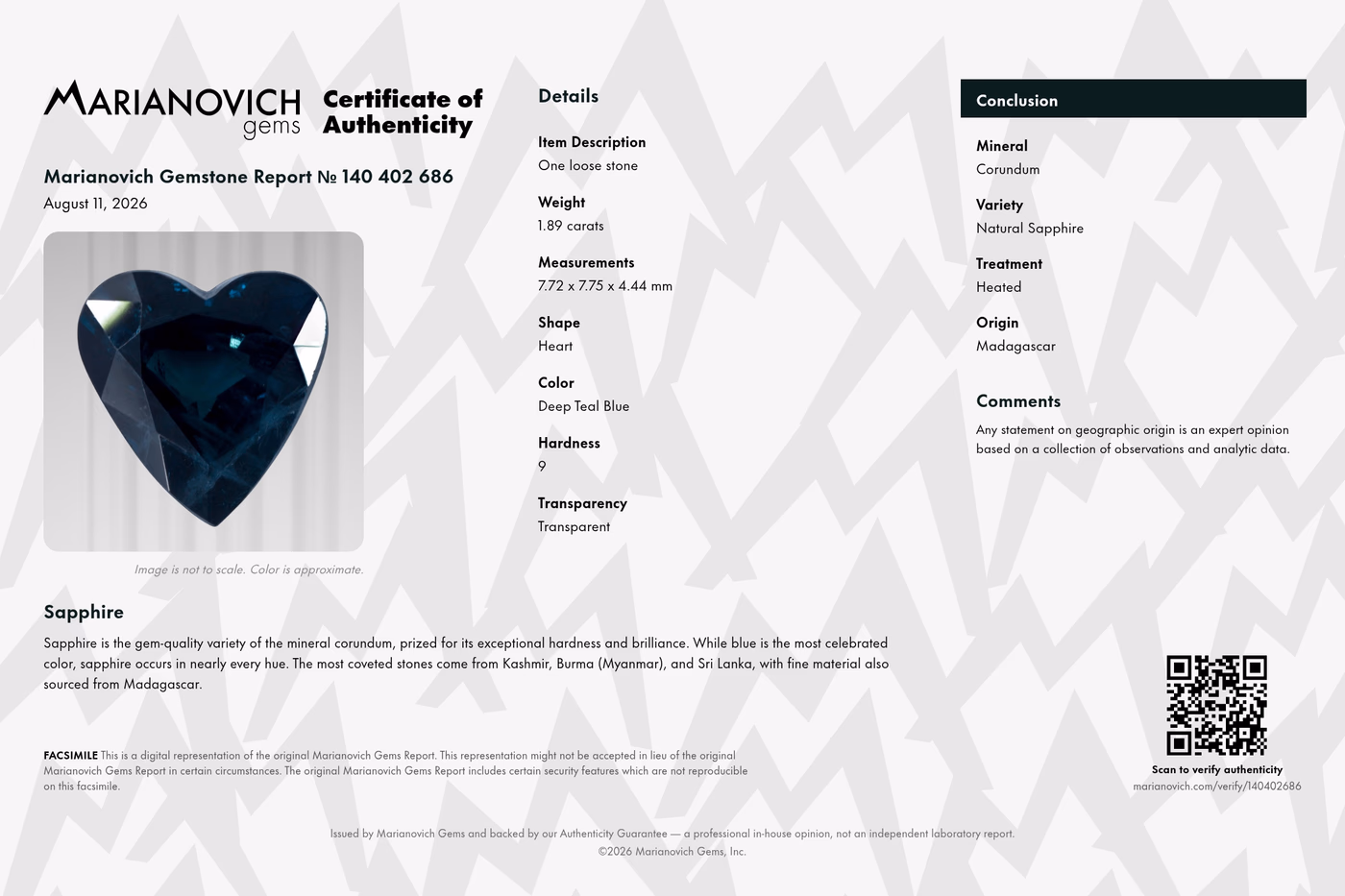Certificate of Authenticity