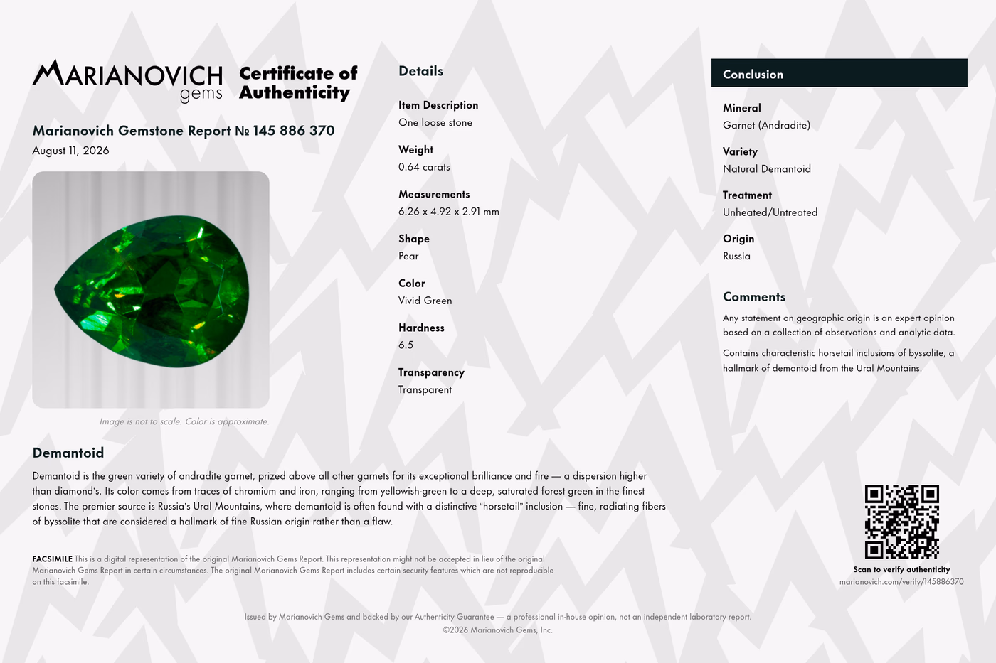 Certificate of Authenticity