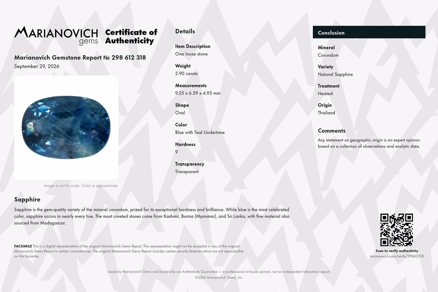 Certificate of Authenticity
