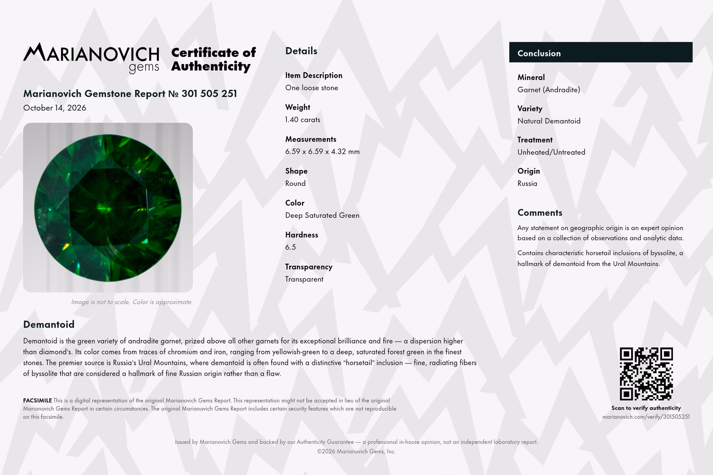 Certificate of Authenticity