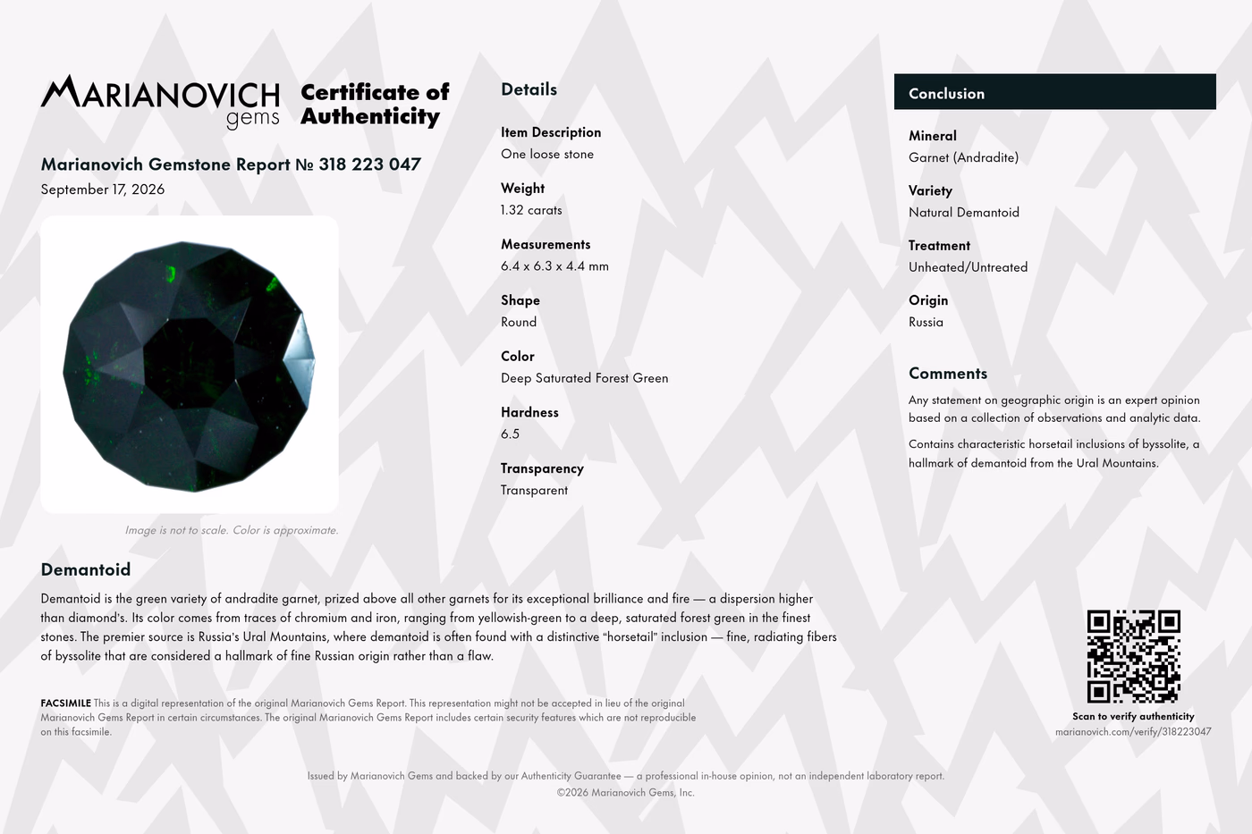 Certificate of Authenticity
