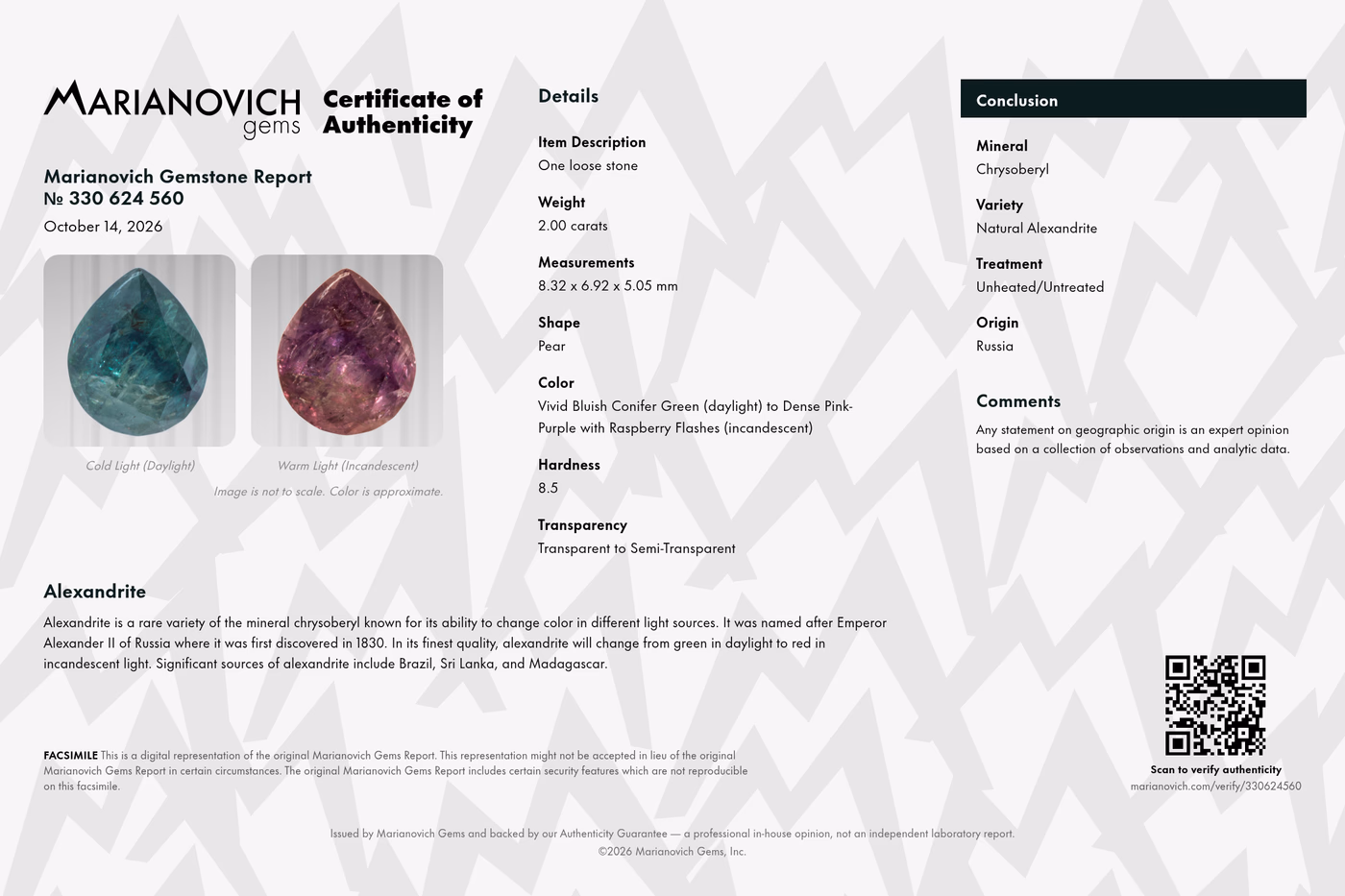 Certificate of Authenticity