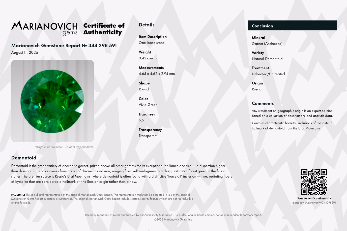 Certificate of Authenticity