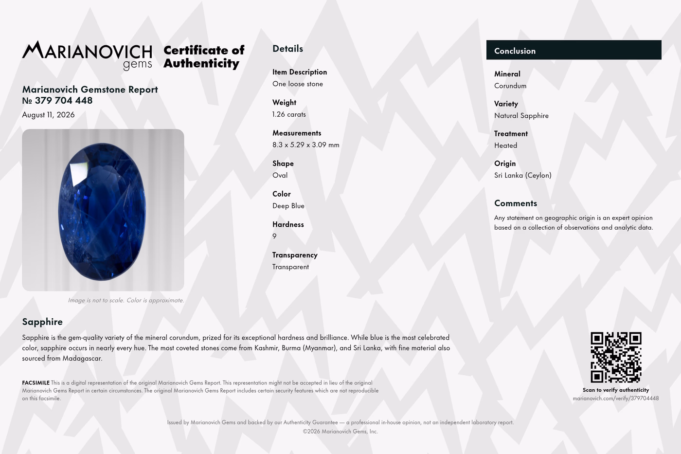 Certificate of Authenticity