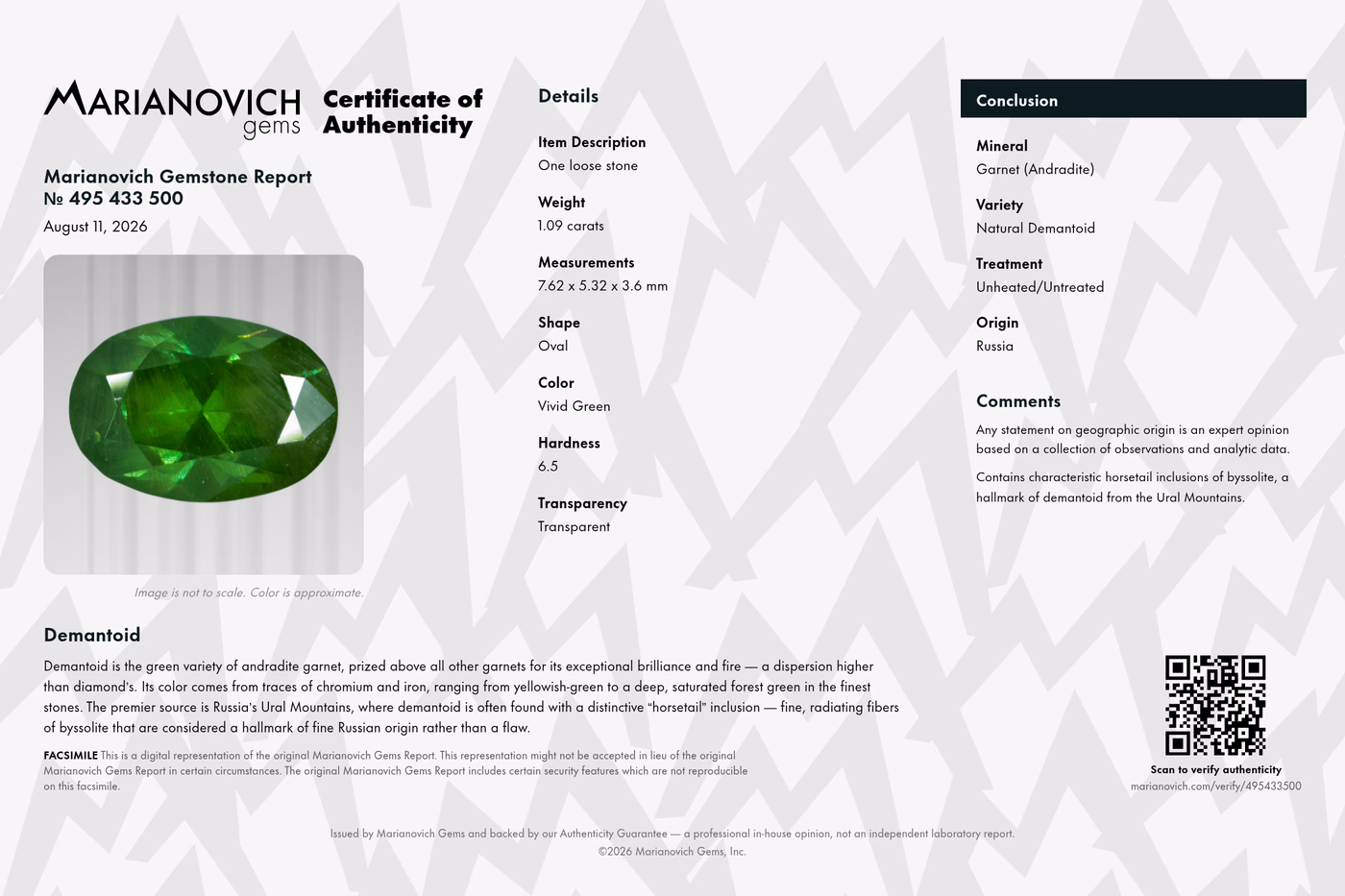 Certificate of Authenticity
