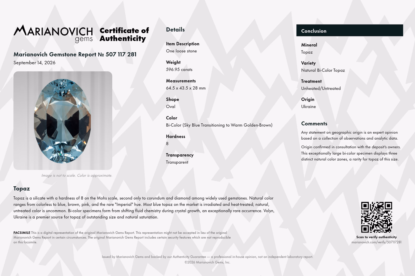Certificate of Authenticity