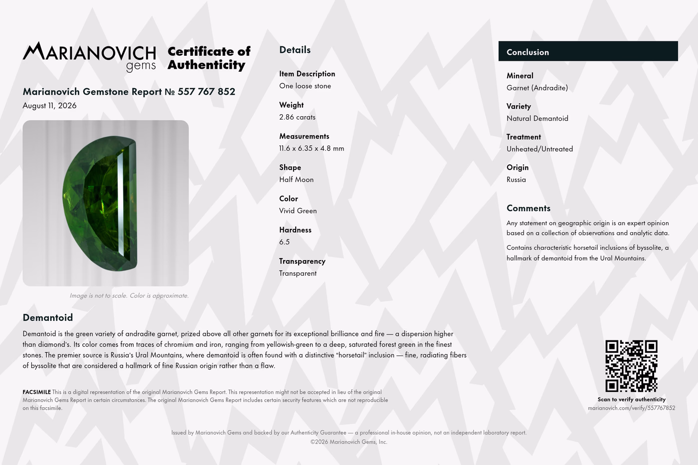 Certificate of Authenticity