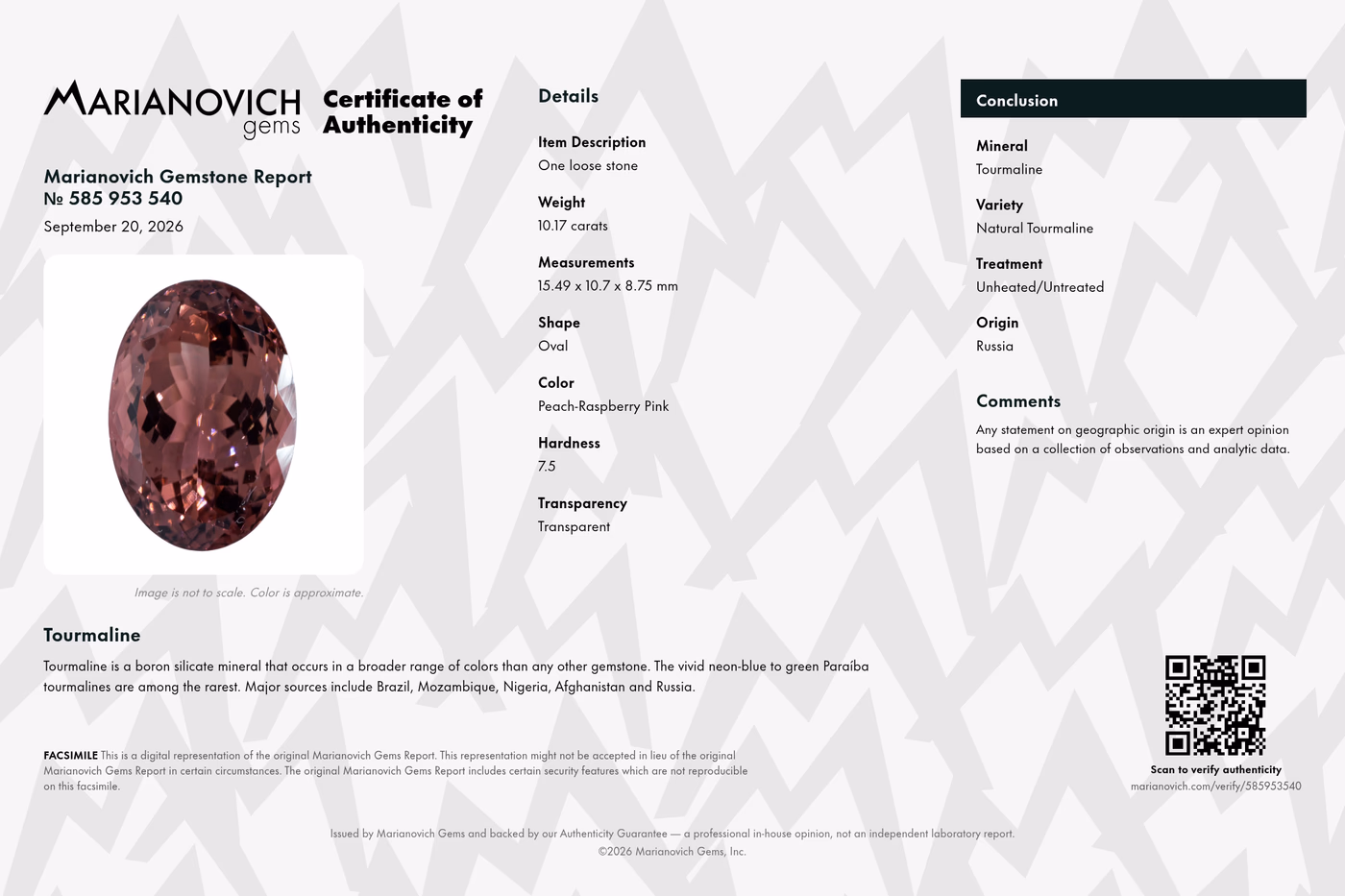 Certificate of Authenticity