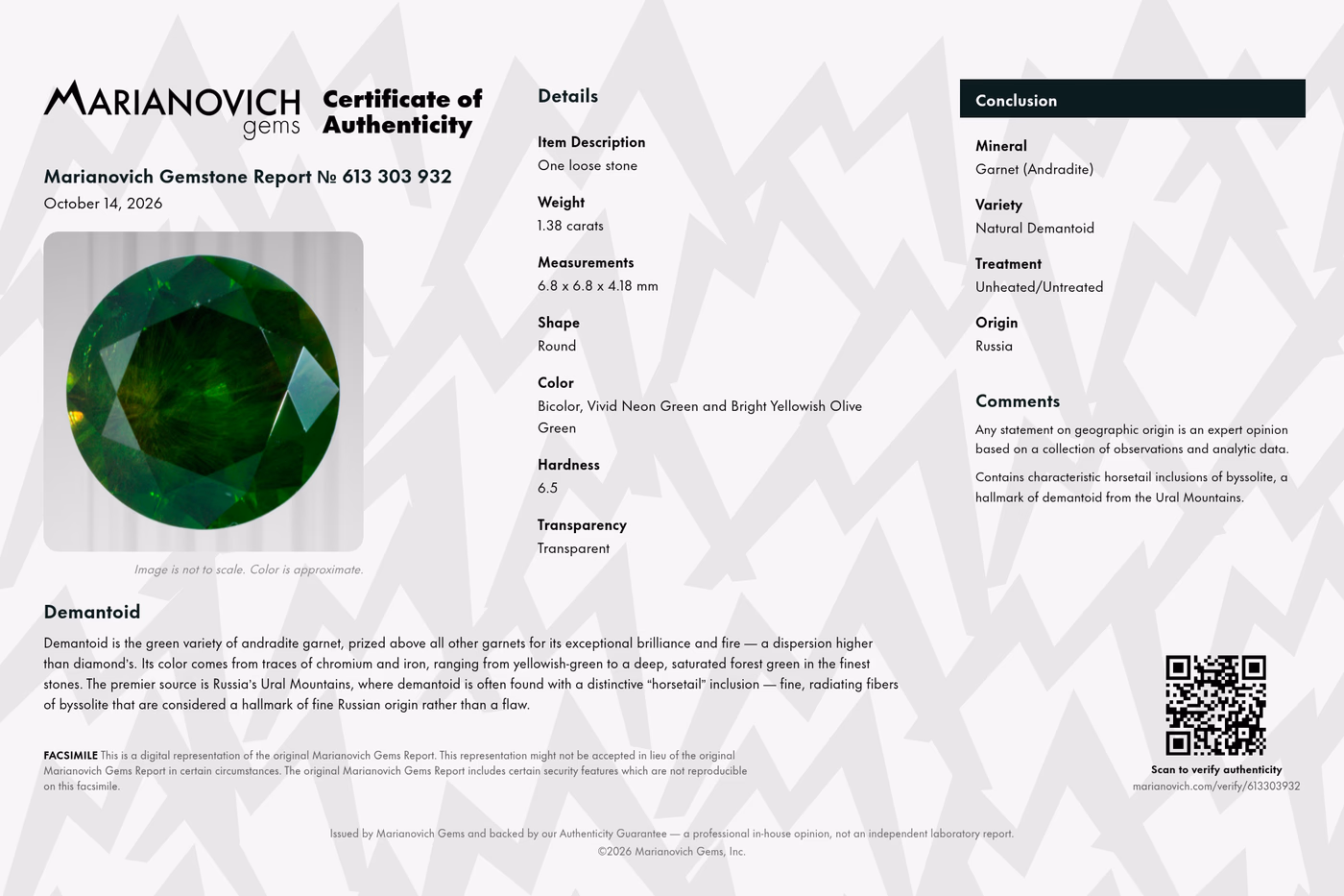 Certificate of Authenticity