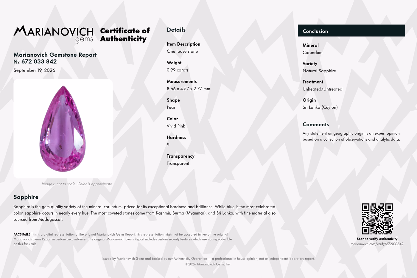Certificate of Authenticity