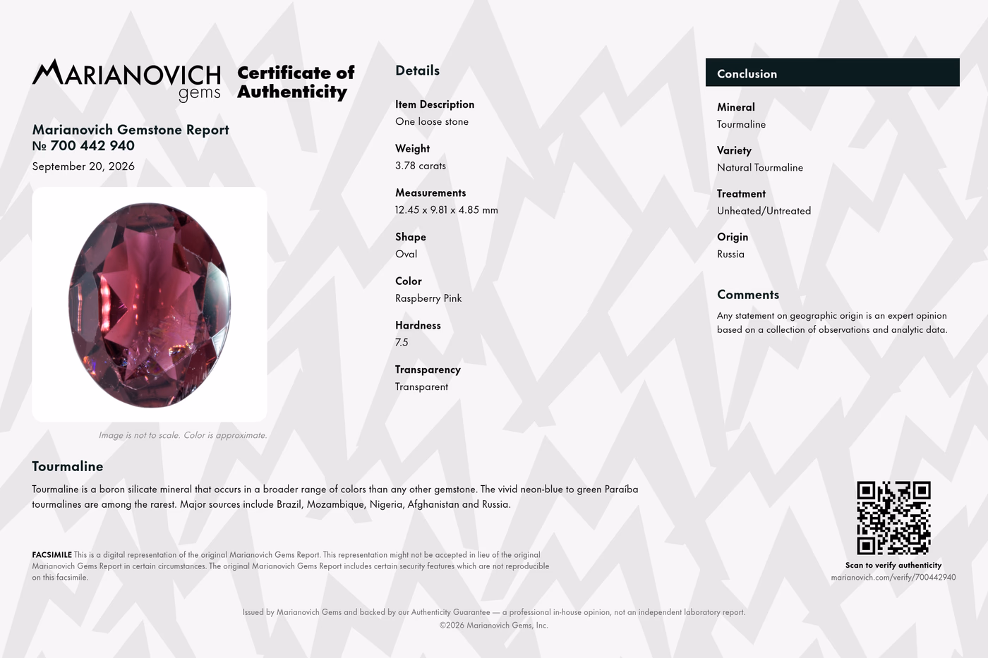 Certificate of Authenticity