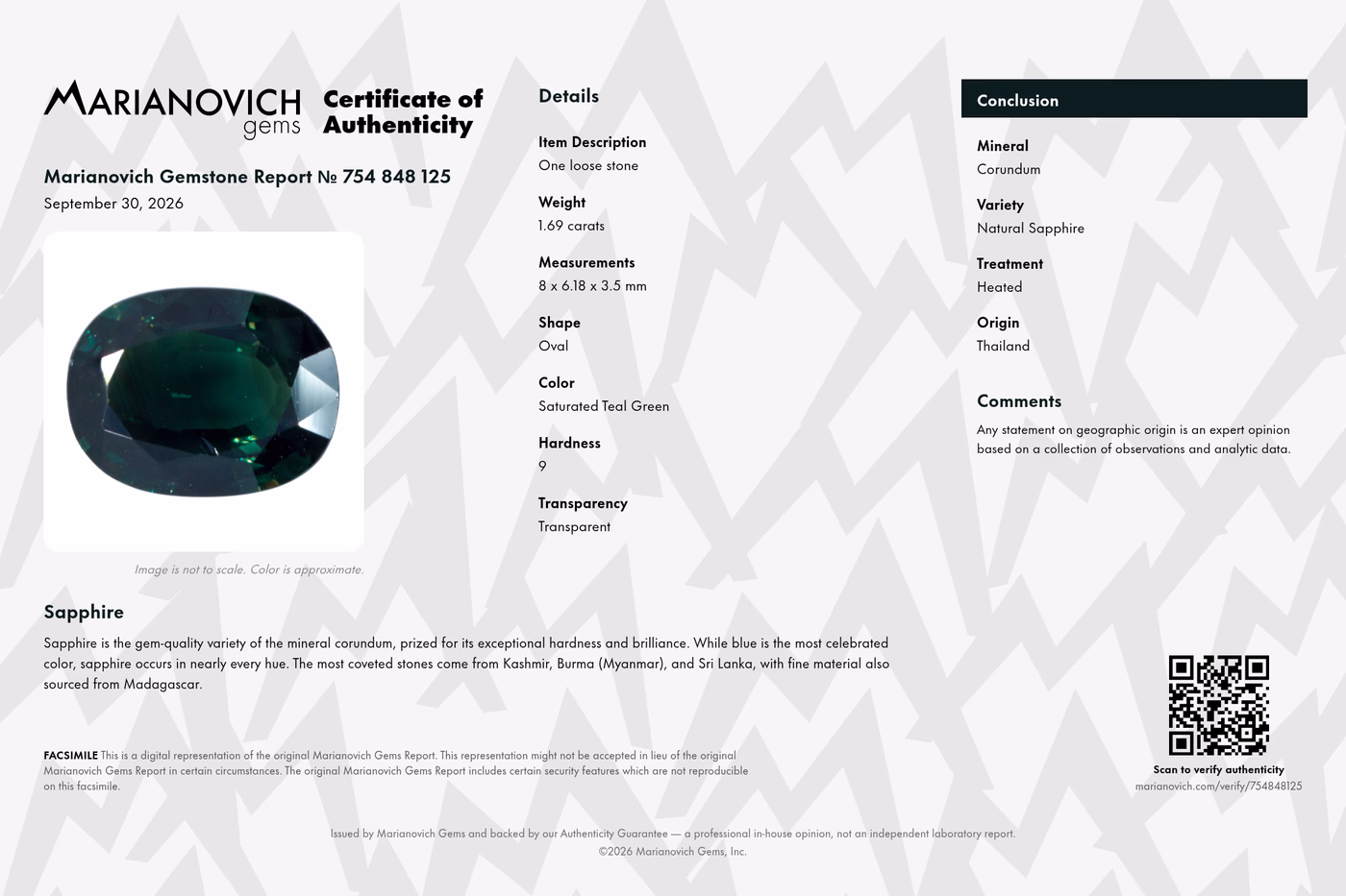 Certificate of Authenticity
