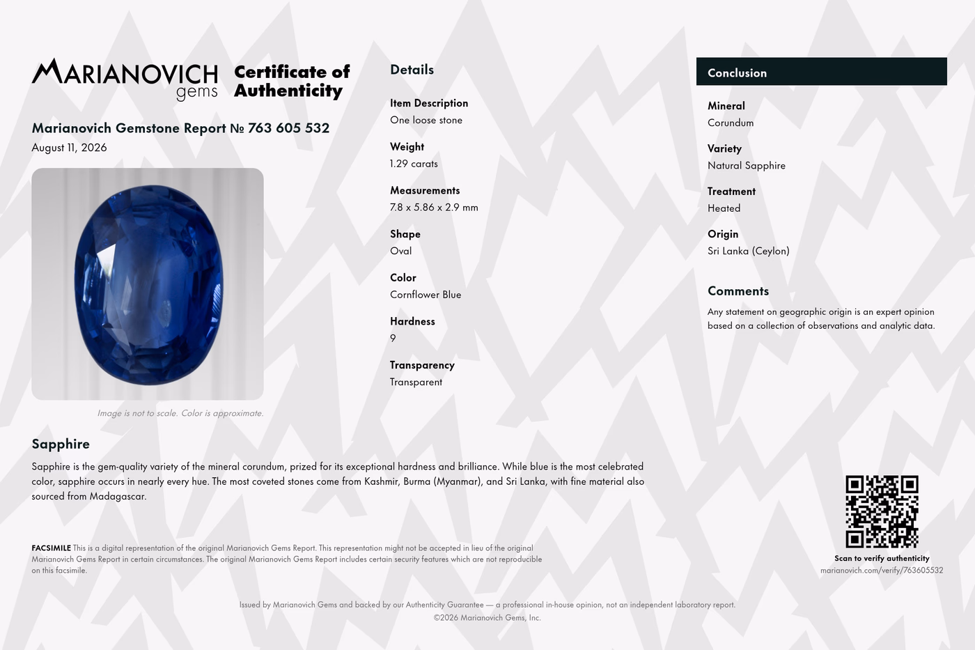 Certificate of Authenticity