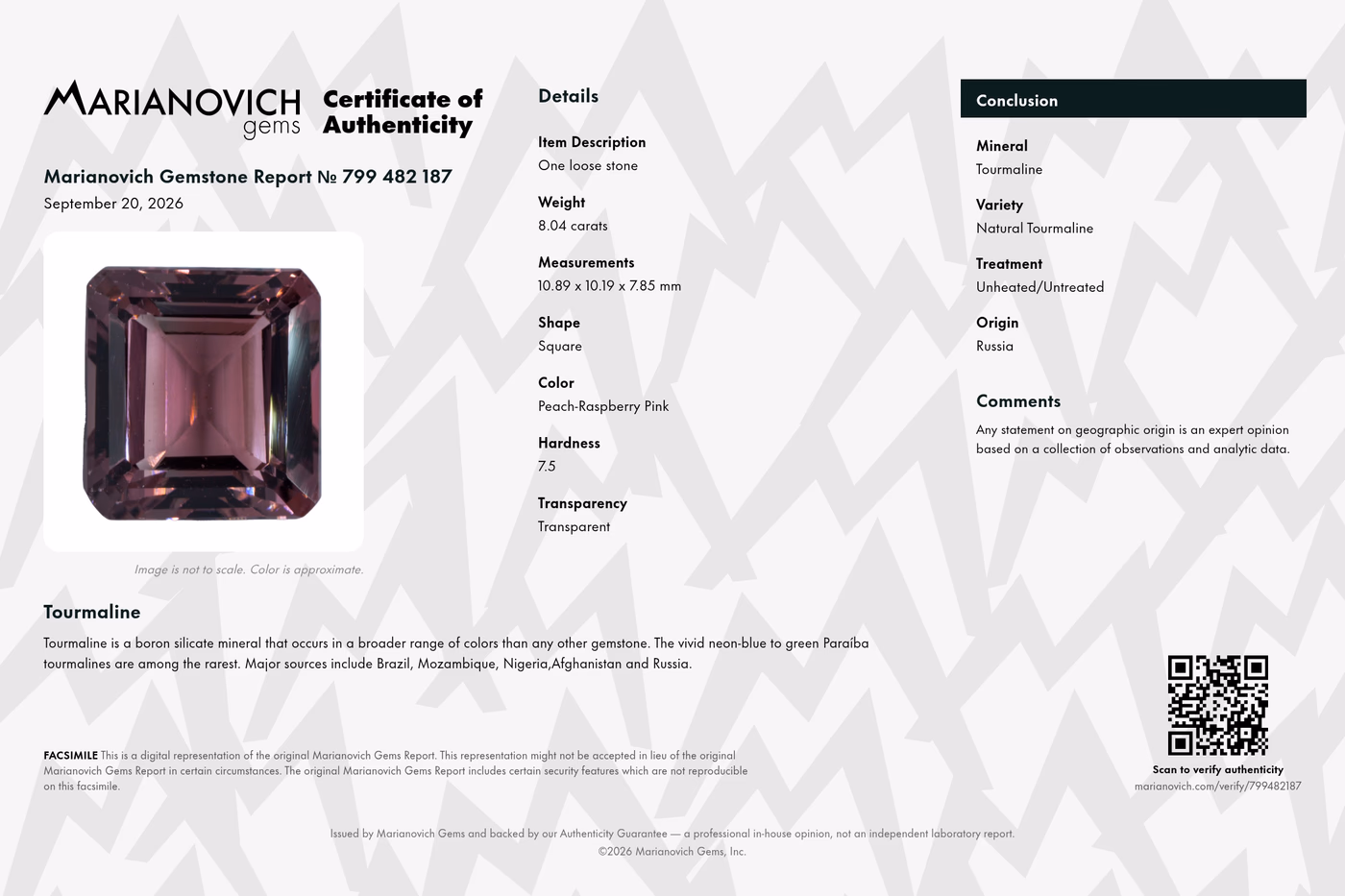 Certificate of Authenticity