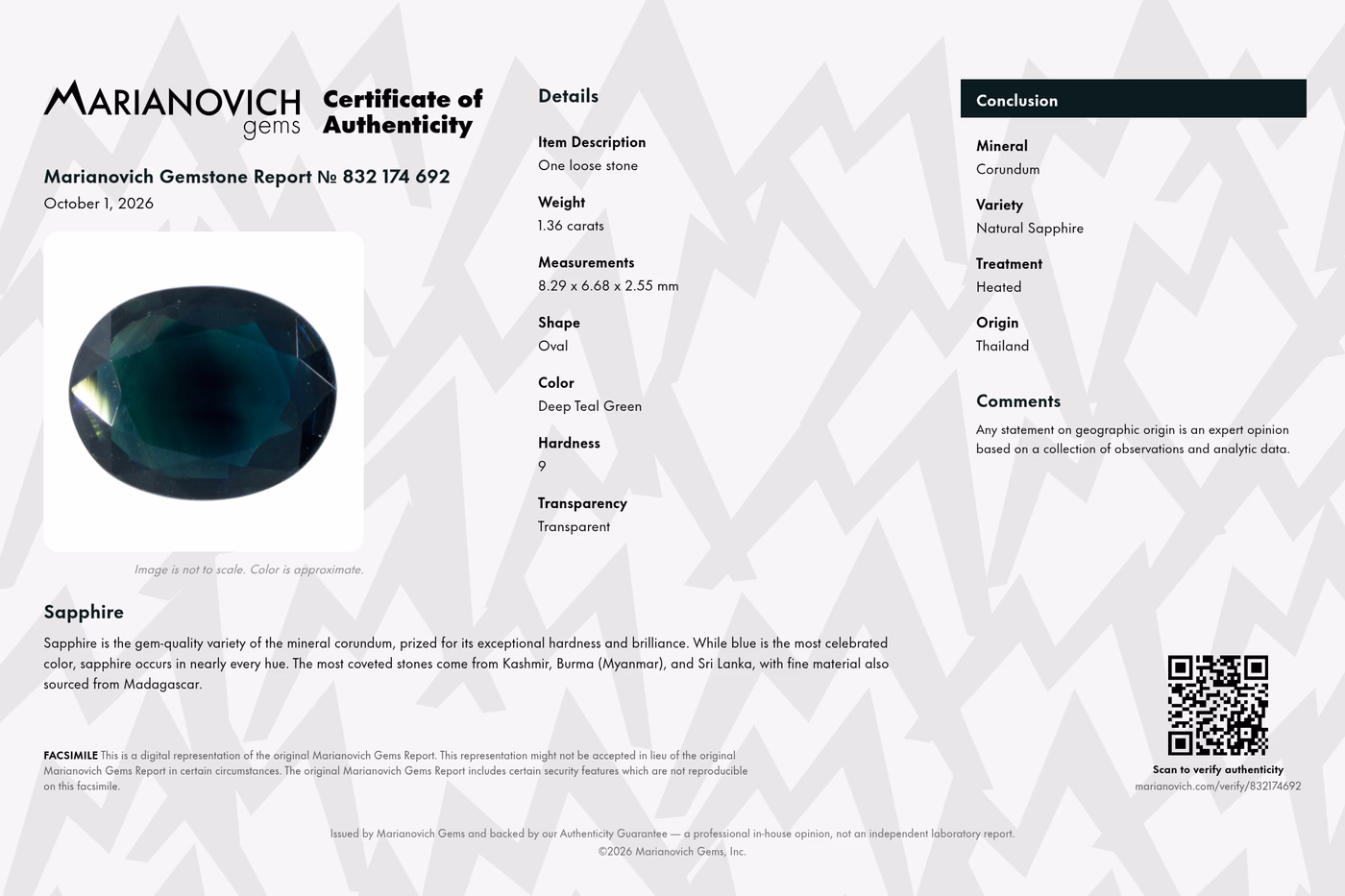 Certificate of Authenticity