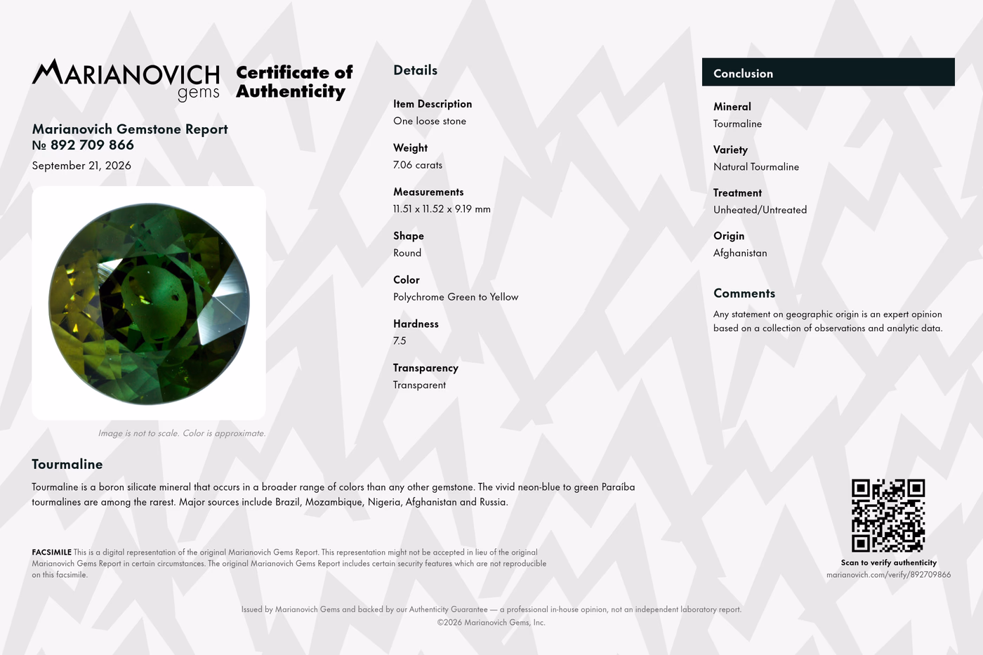 Certificate of Authenticity