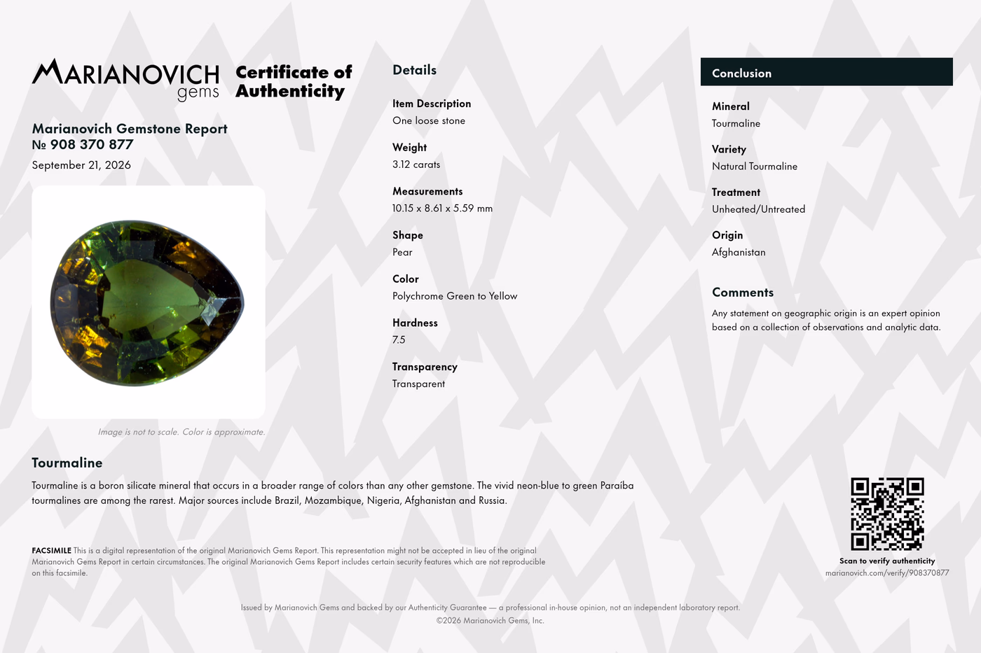 Certificate of Authenticity