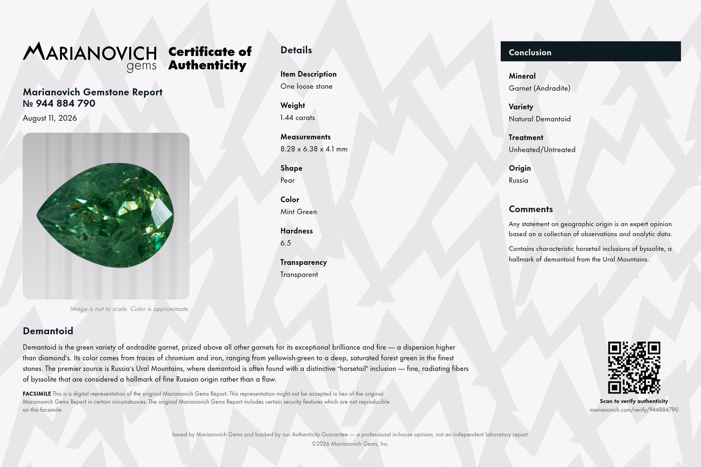 Certificate of Authenticity
