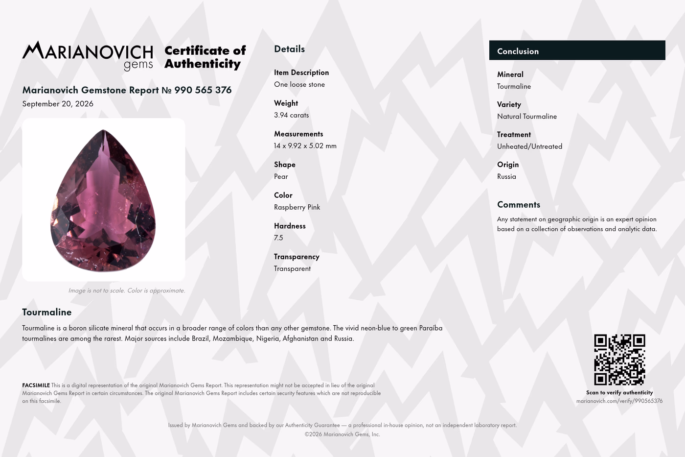 Certificate of Authenticity