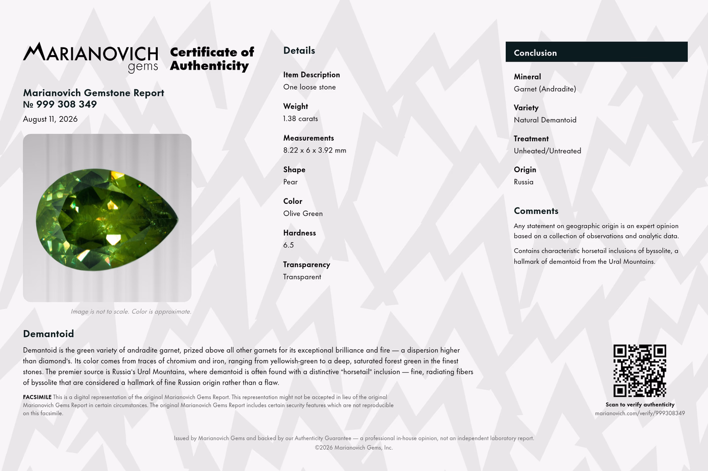 Certificate of Authenticity