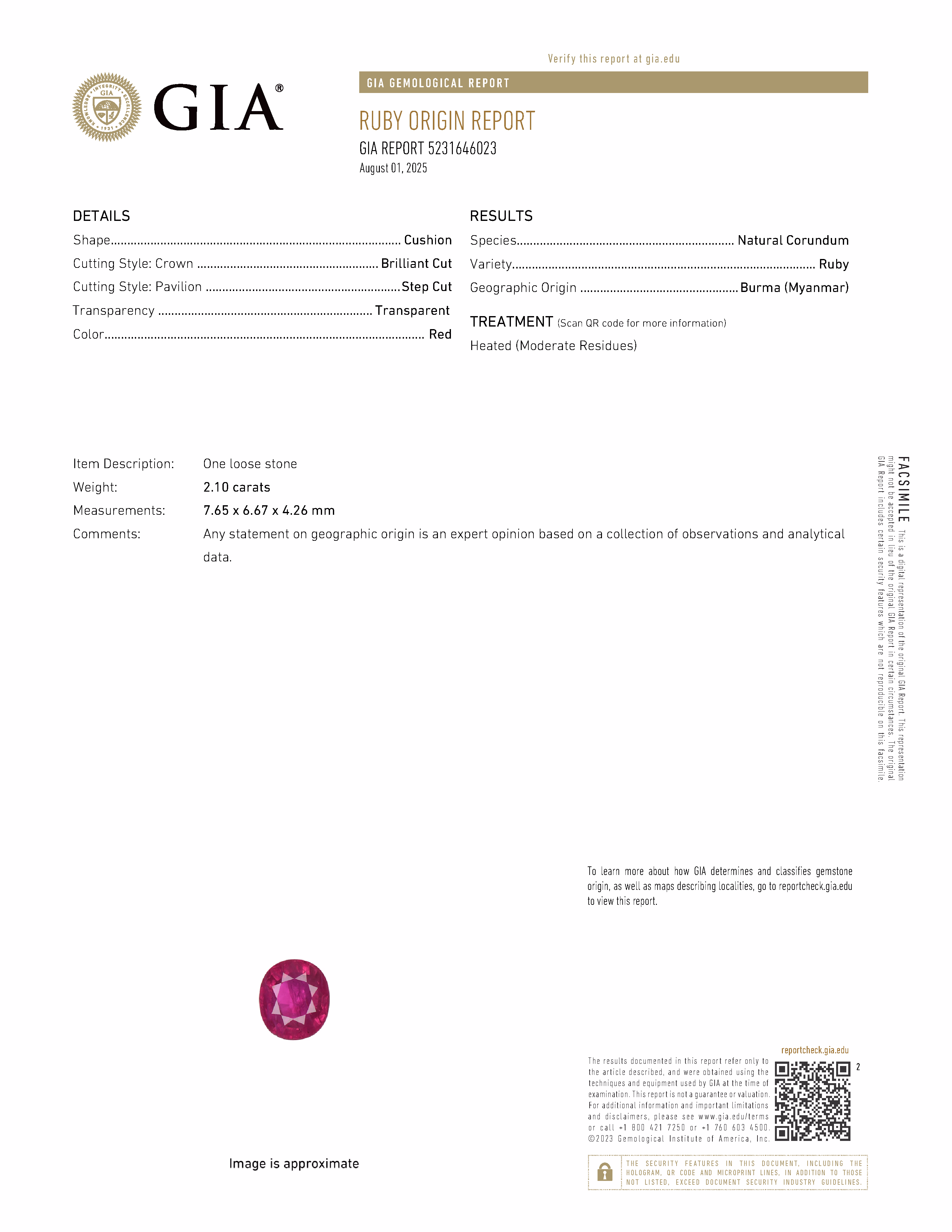 GIA lab report