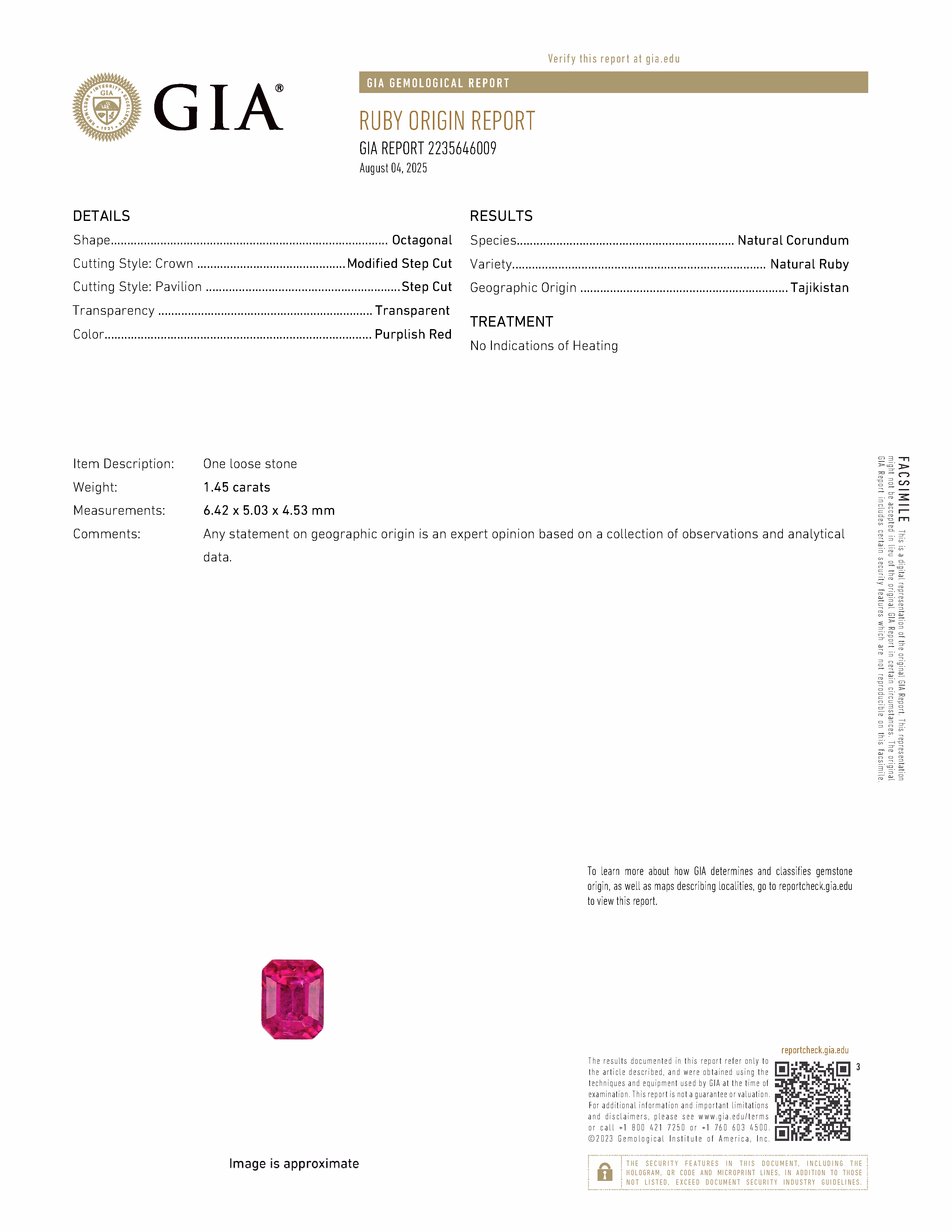 GIA lab report