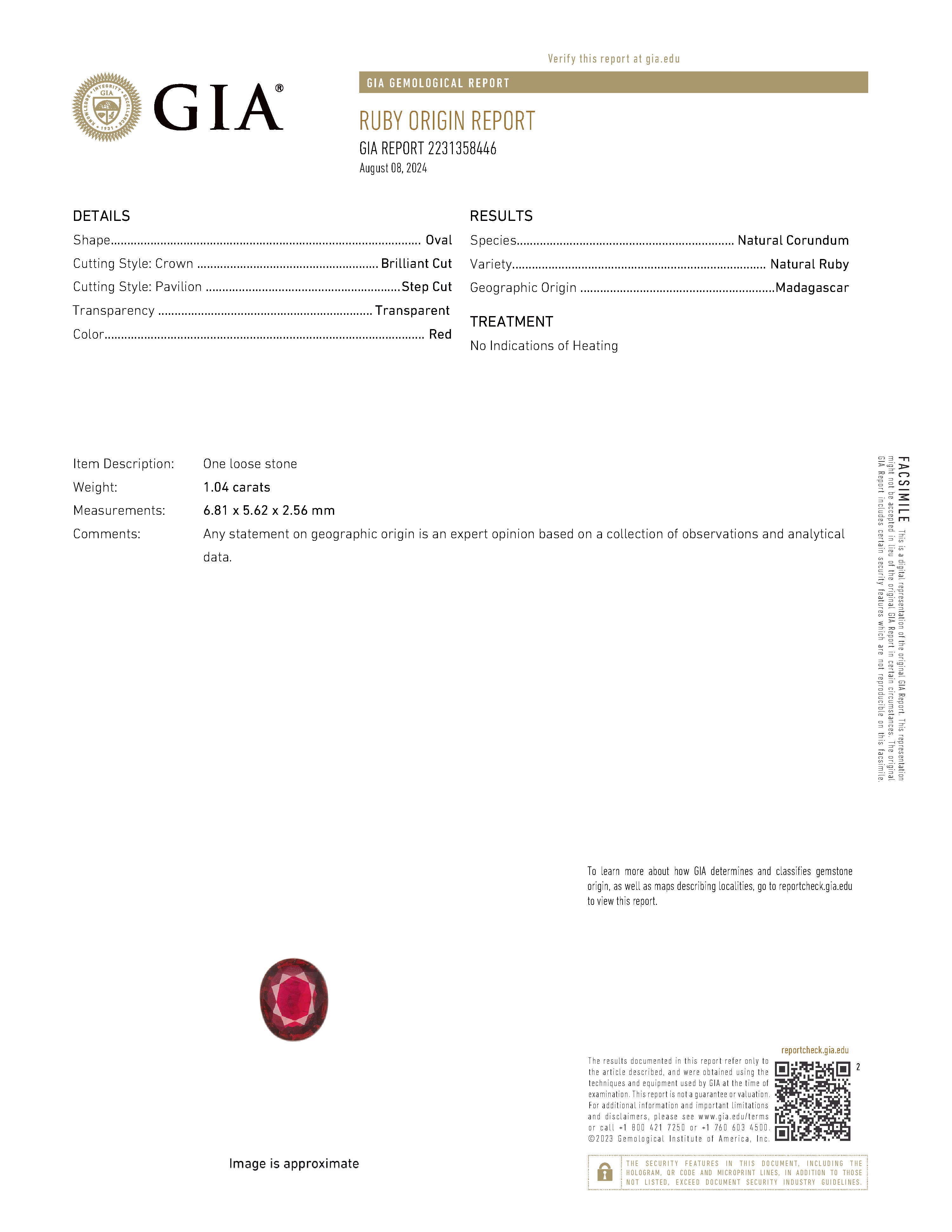 GIA lab report