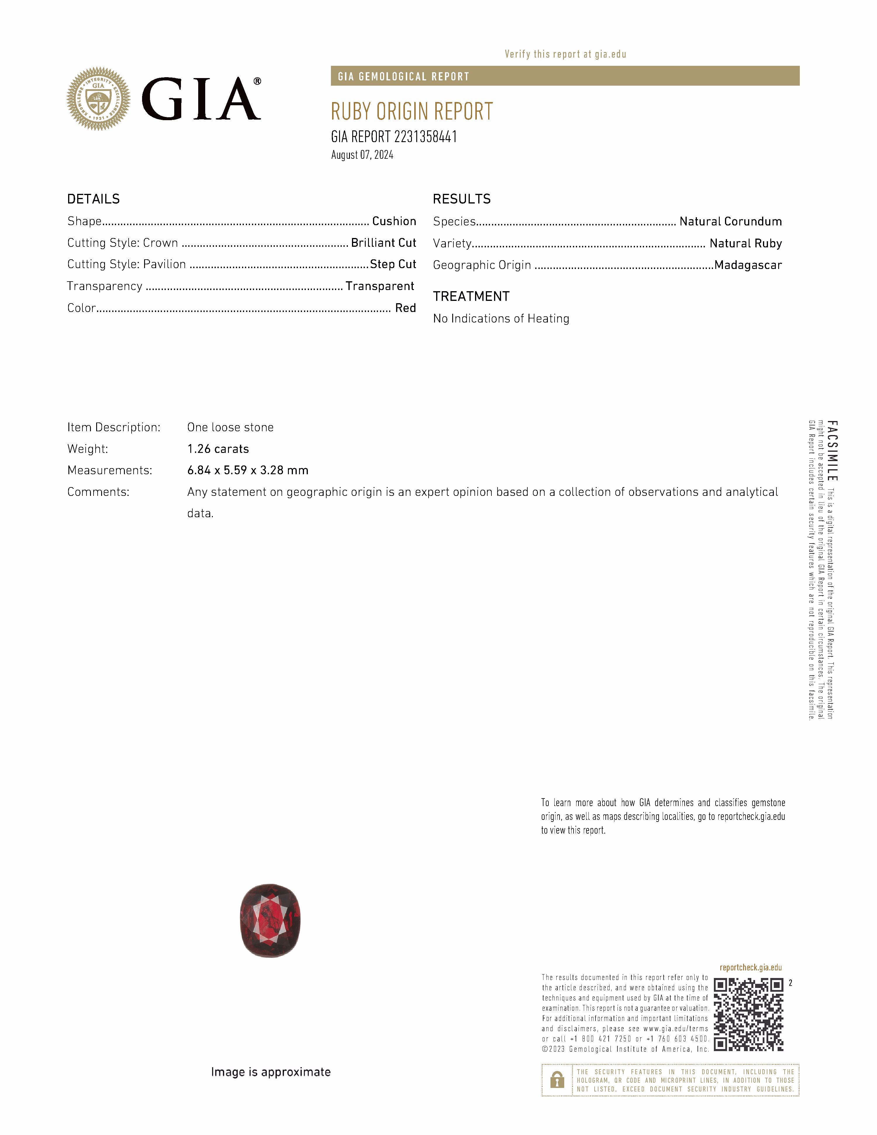 GIA lab report