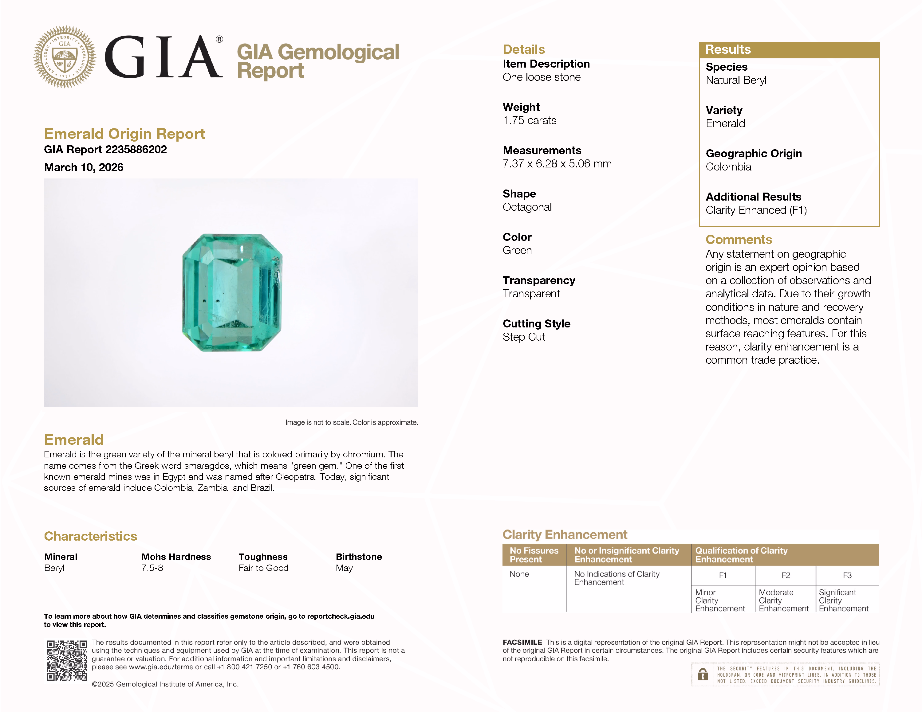 GIA lab report
