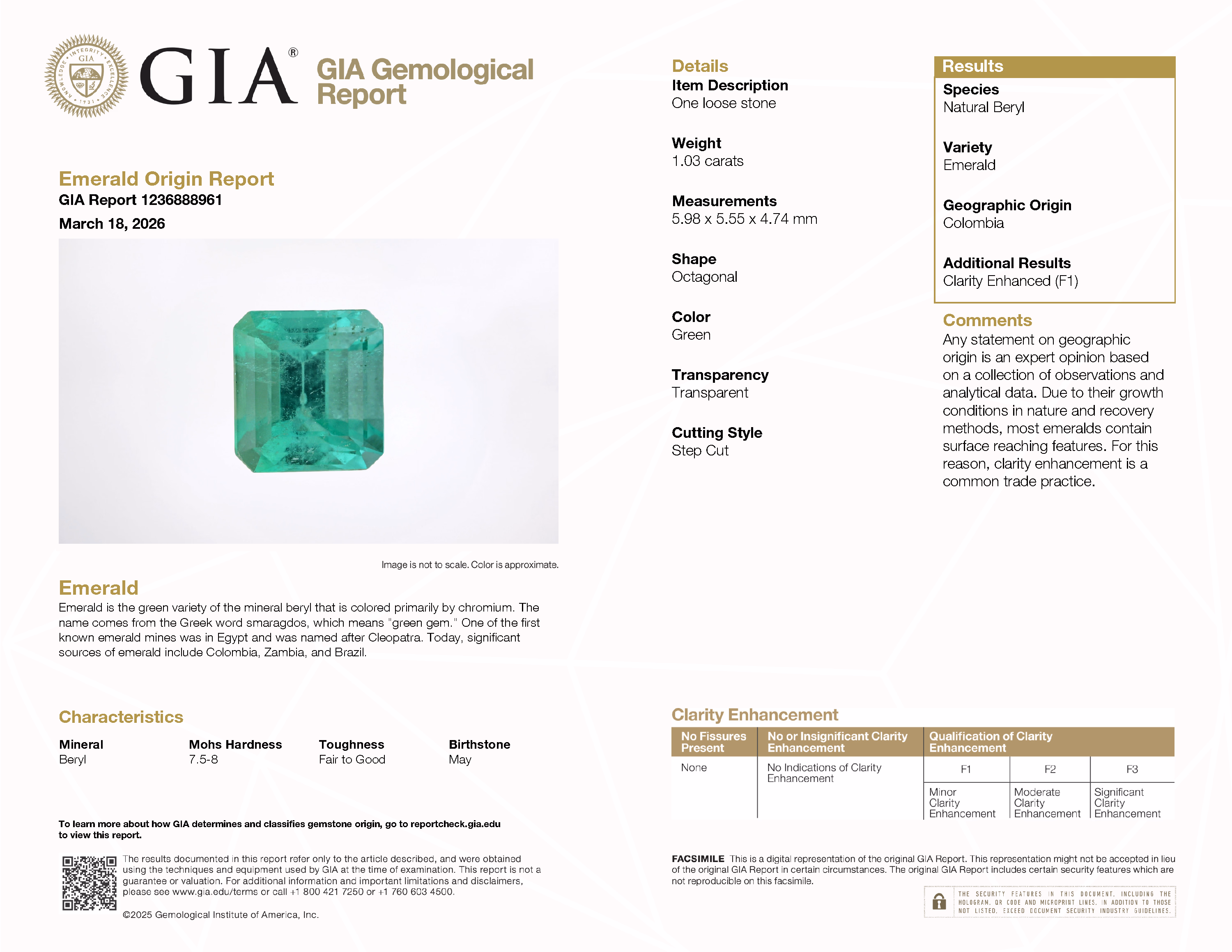GIA lab report