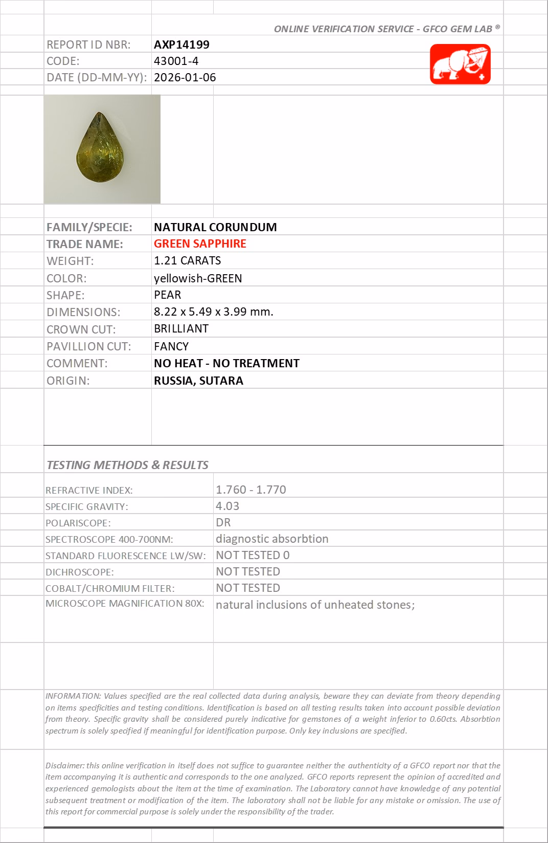 GFCO lab report