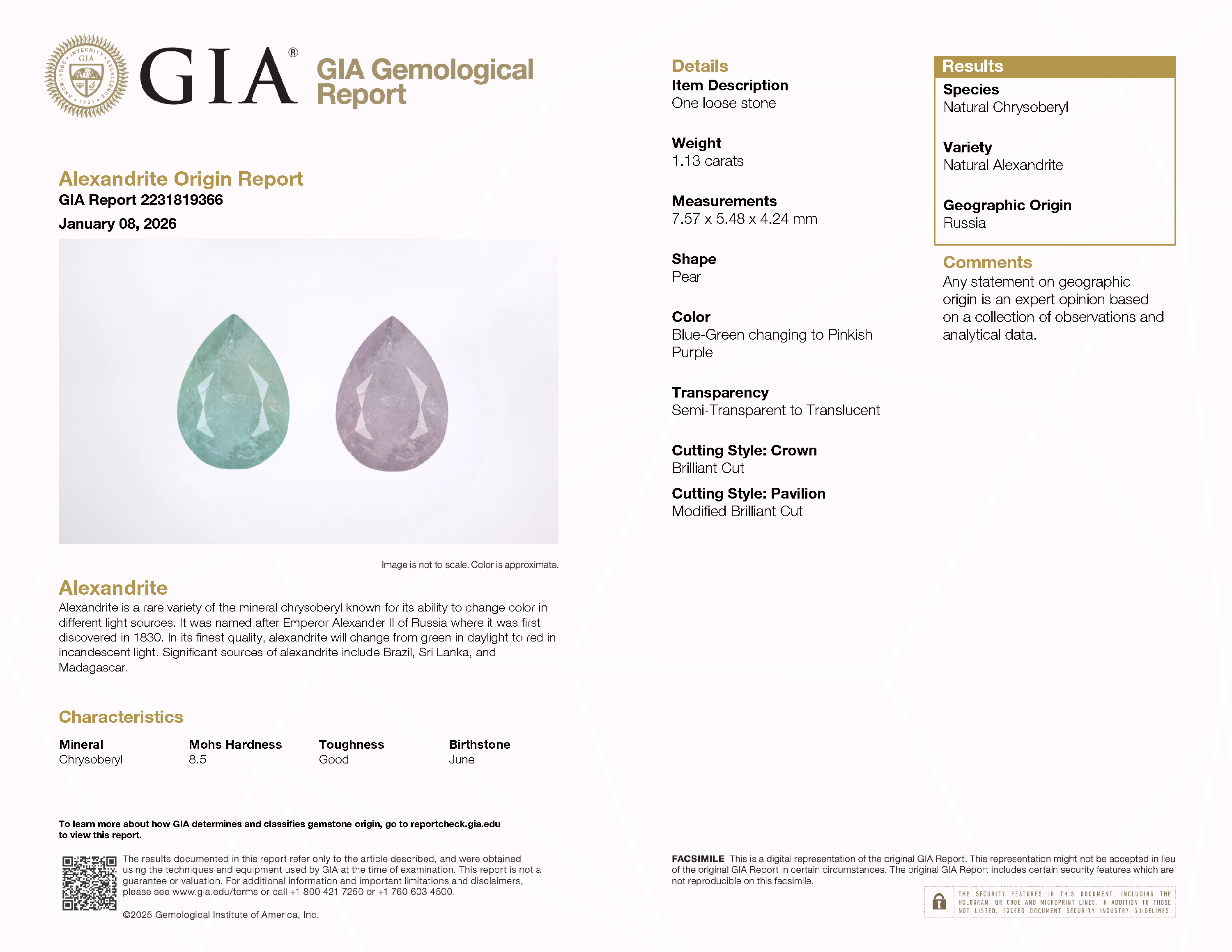 GIA lab report