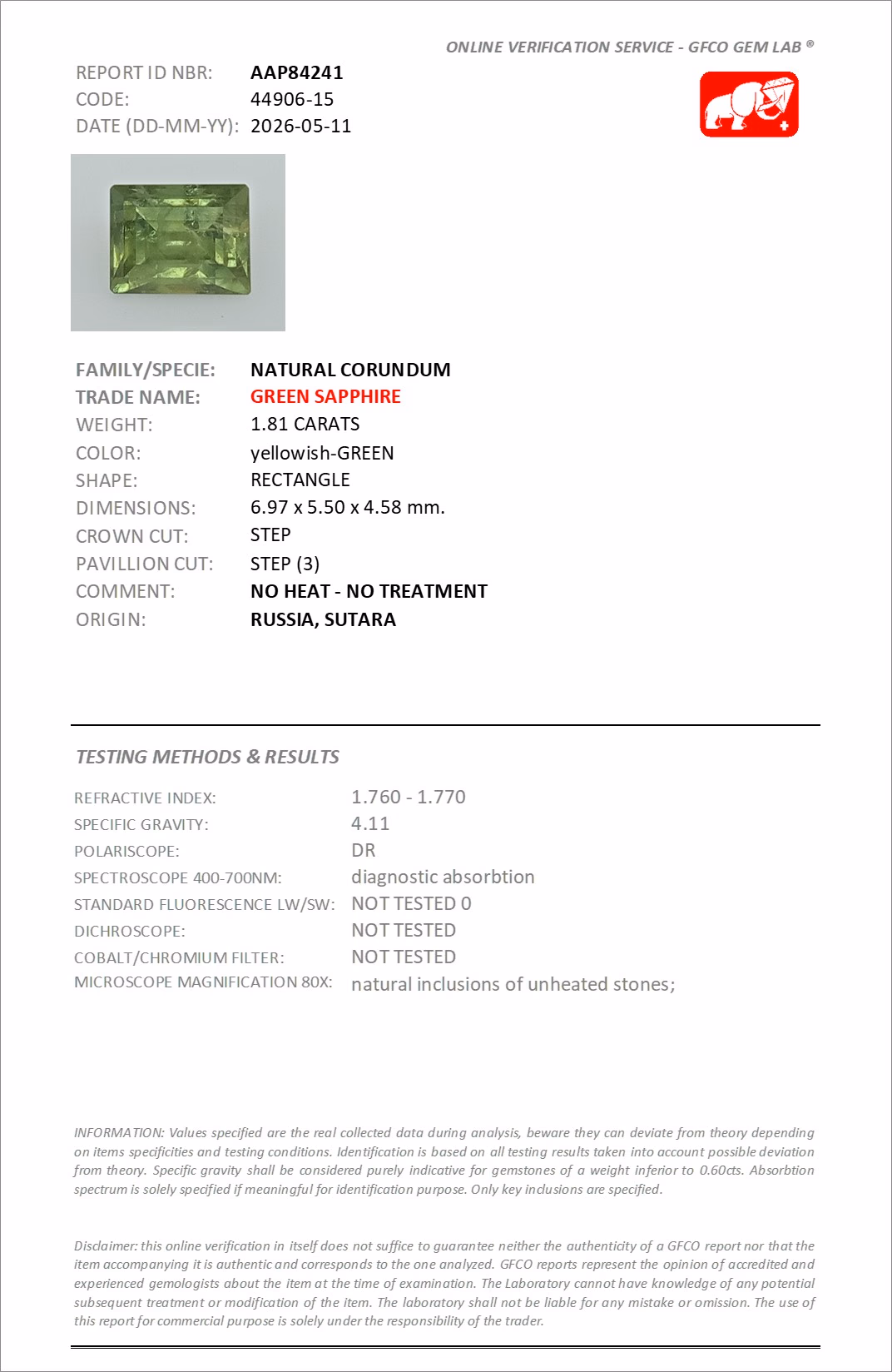 GFCO lab report