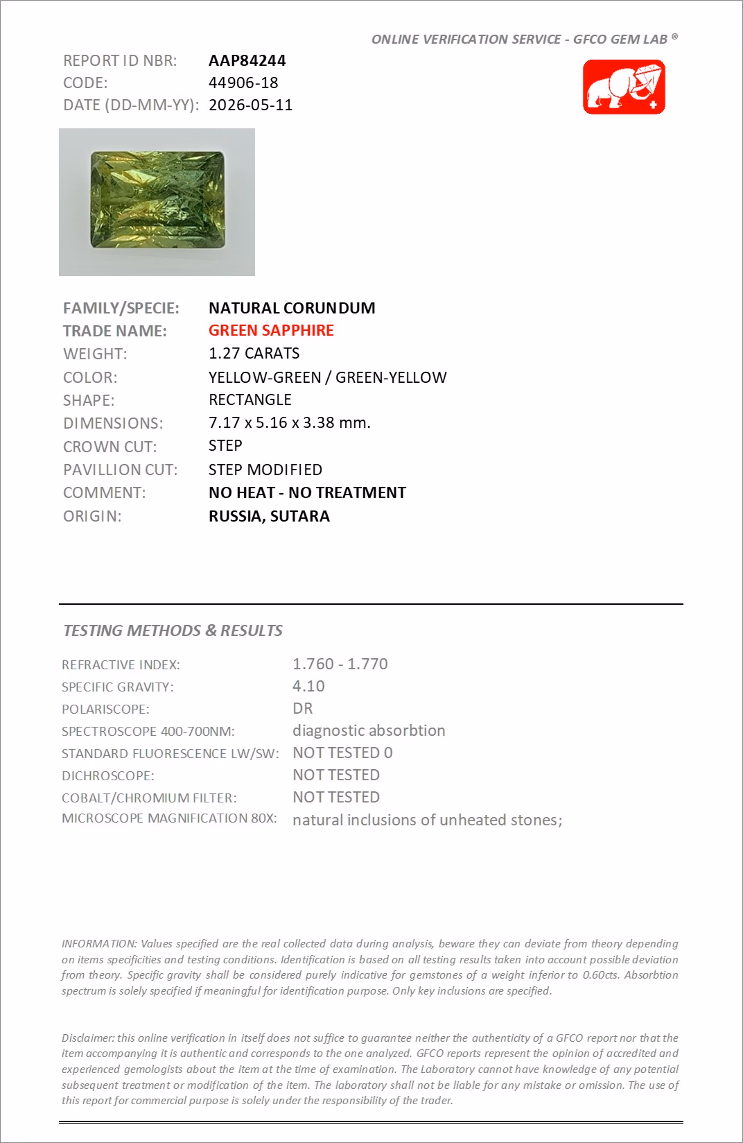 GFCO lab report