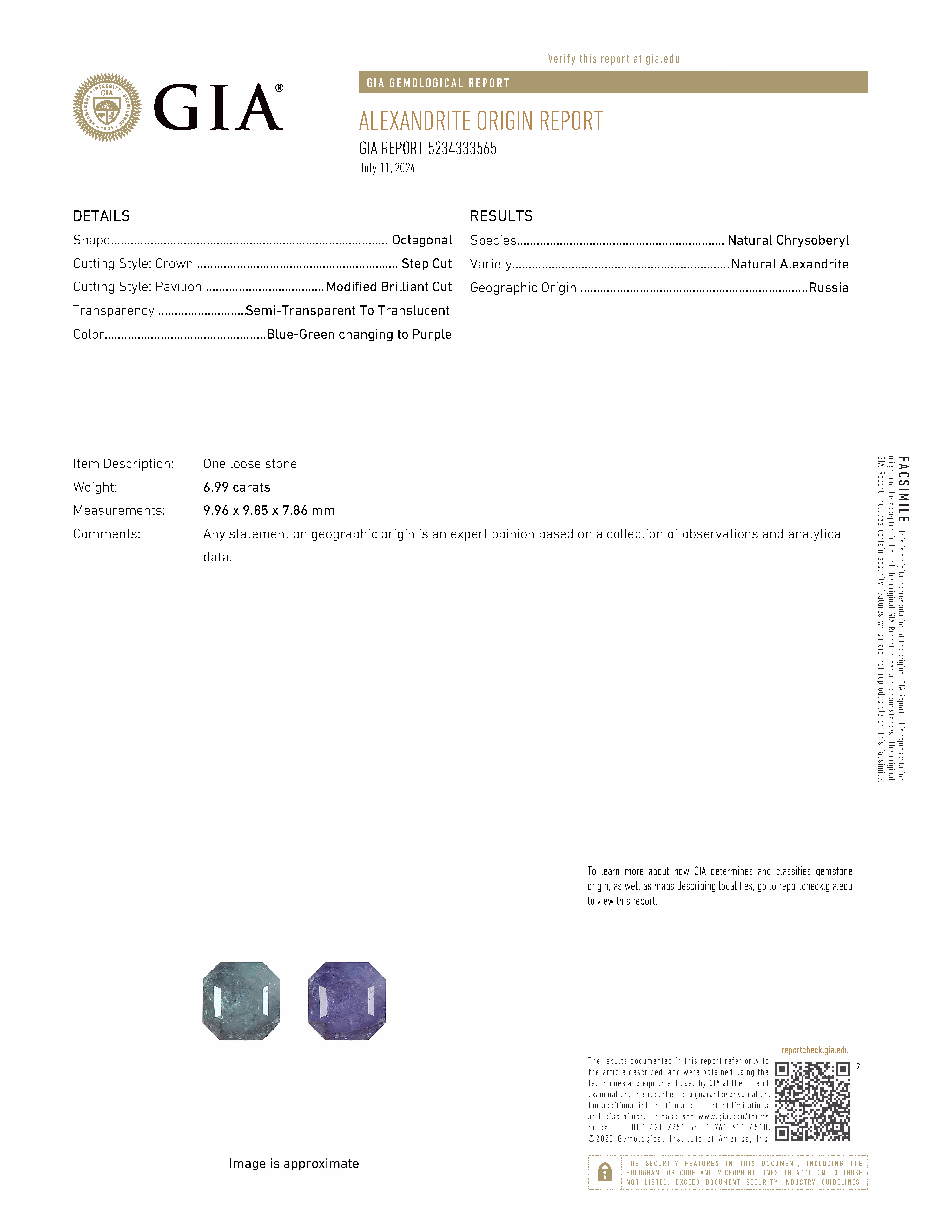 GIA lab report