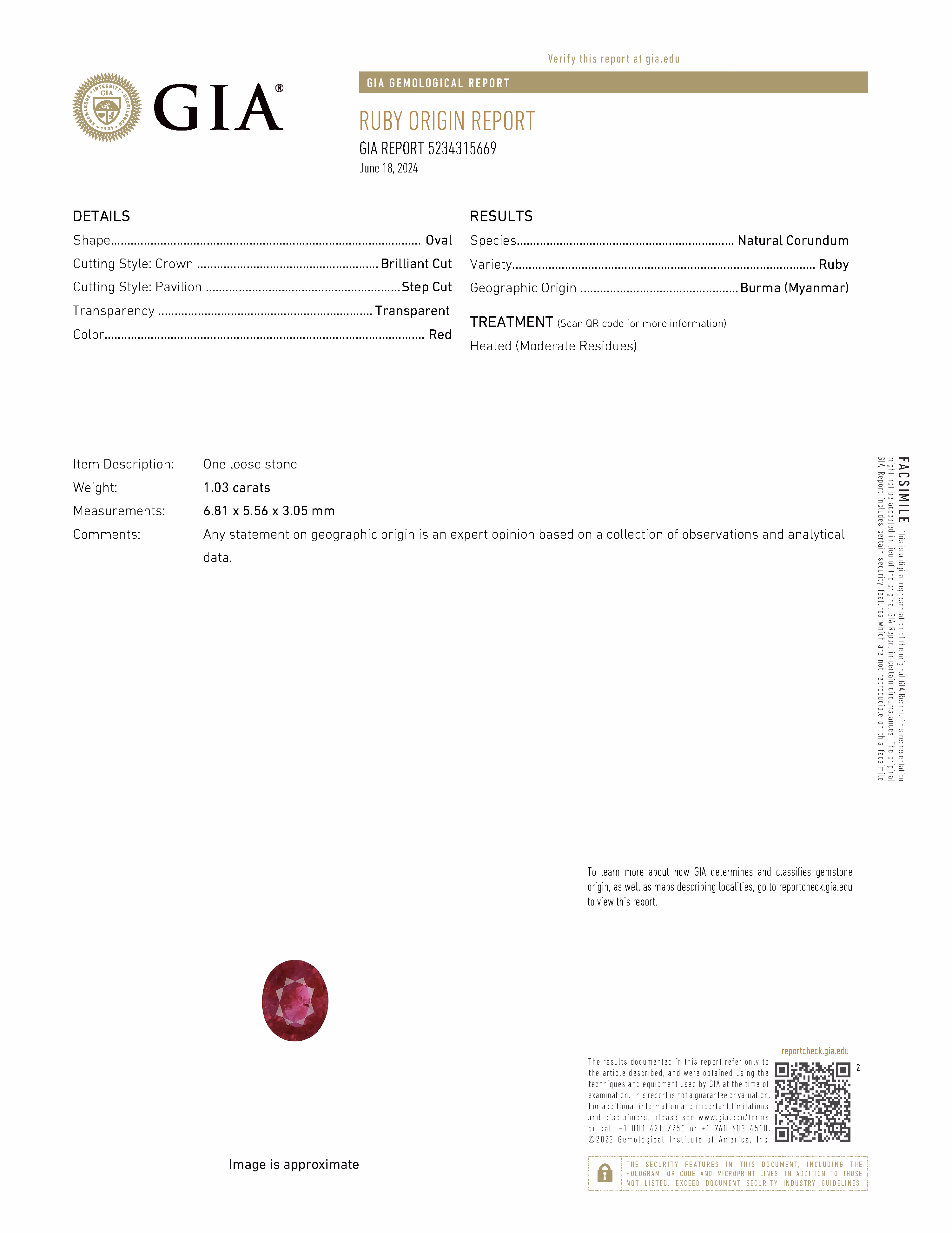 GIA lab report