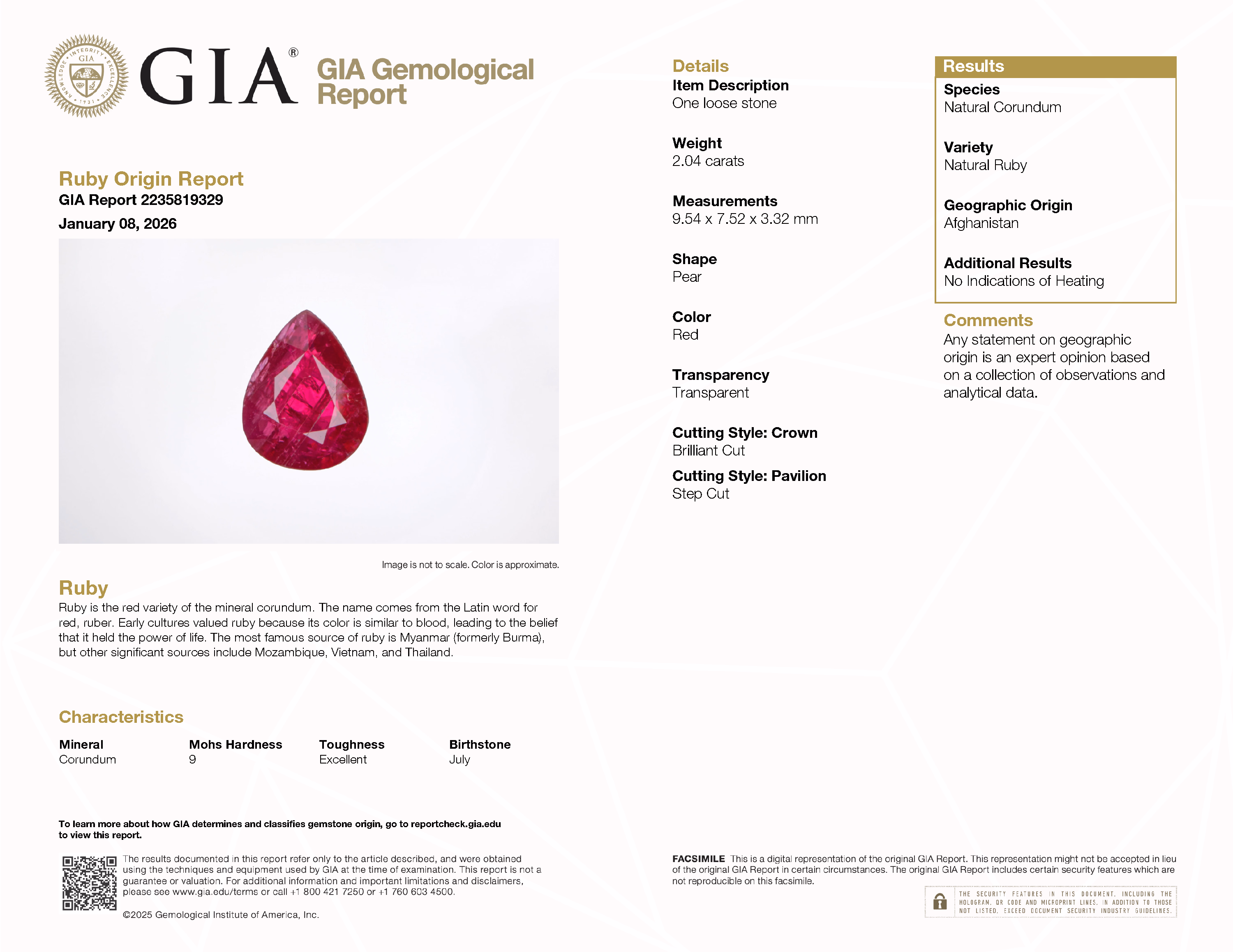 GIA lab report