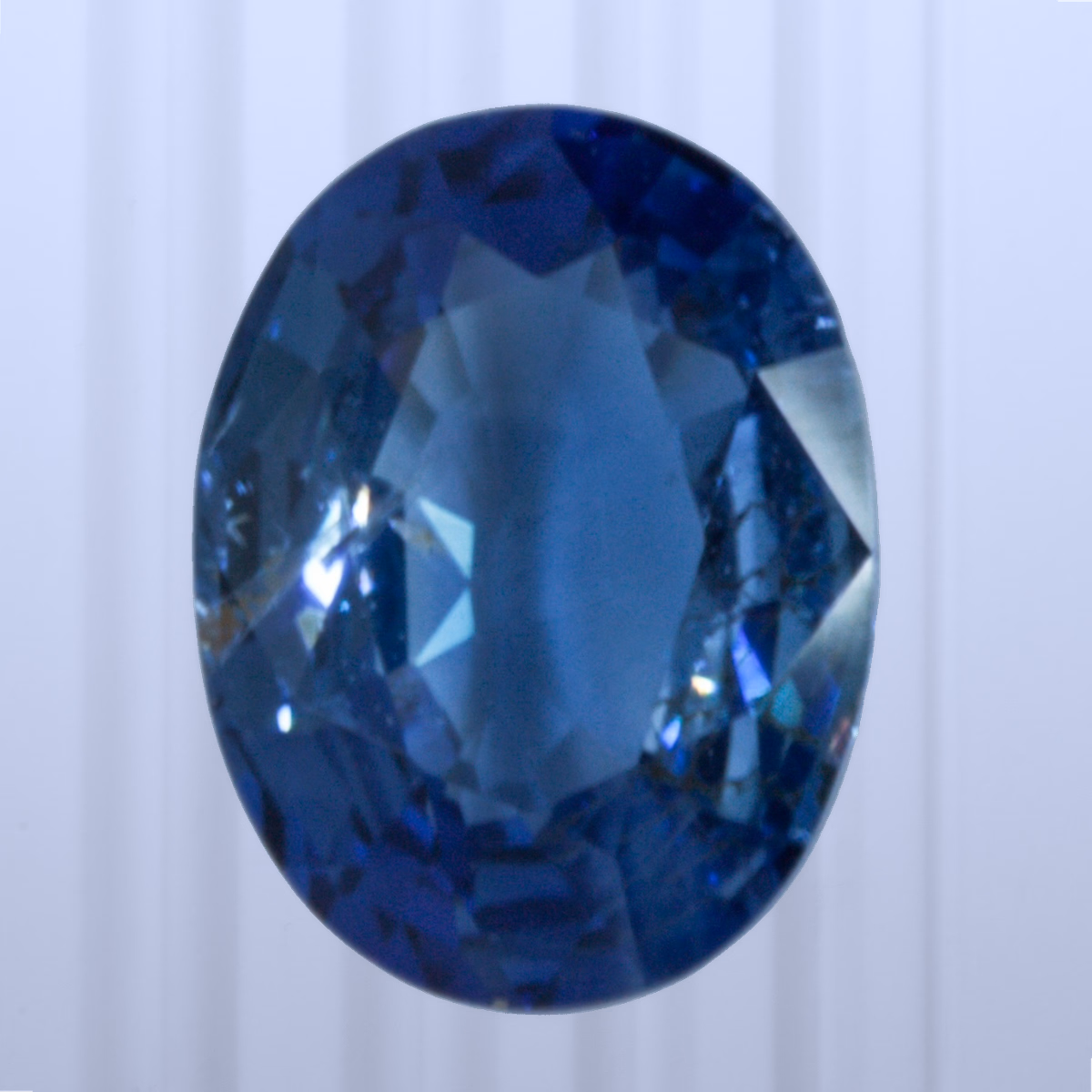 0.70 ct Cornflower Sapphire, Sri Lanka (Ceylon), Unheated/Untreated, Oval Cut, photo 1 of 5